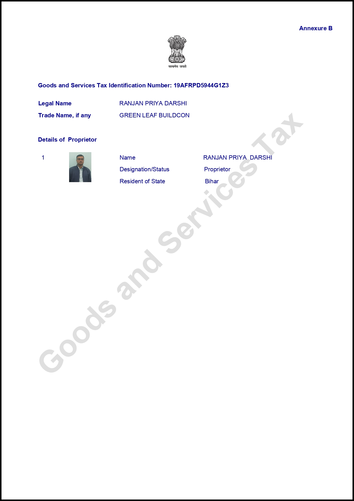 GST Certificate 3